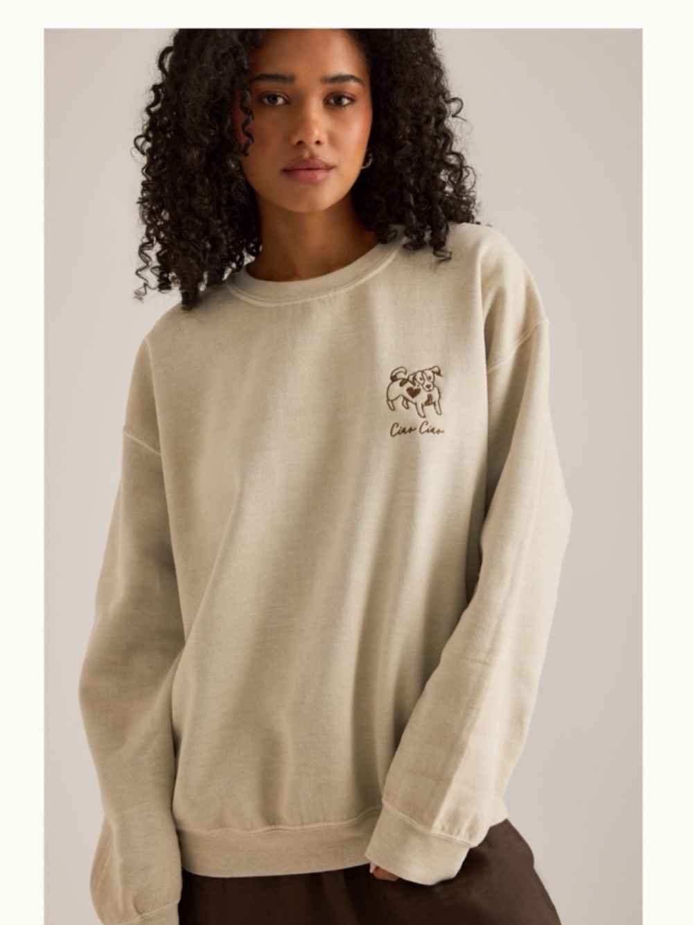 NWT Anthropologie Embroidered 100% Cotton  Dog Sweatshirt
